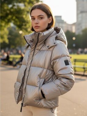 BCBGMaxAzria Metallic Silver Jacket